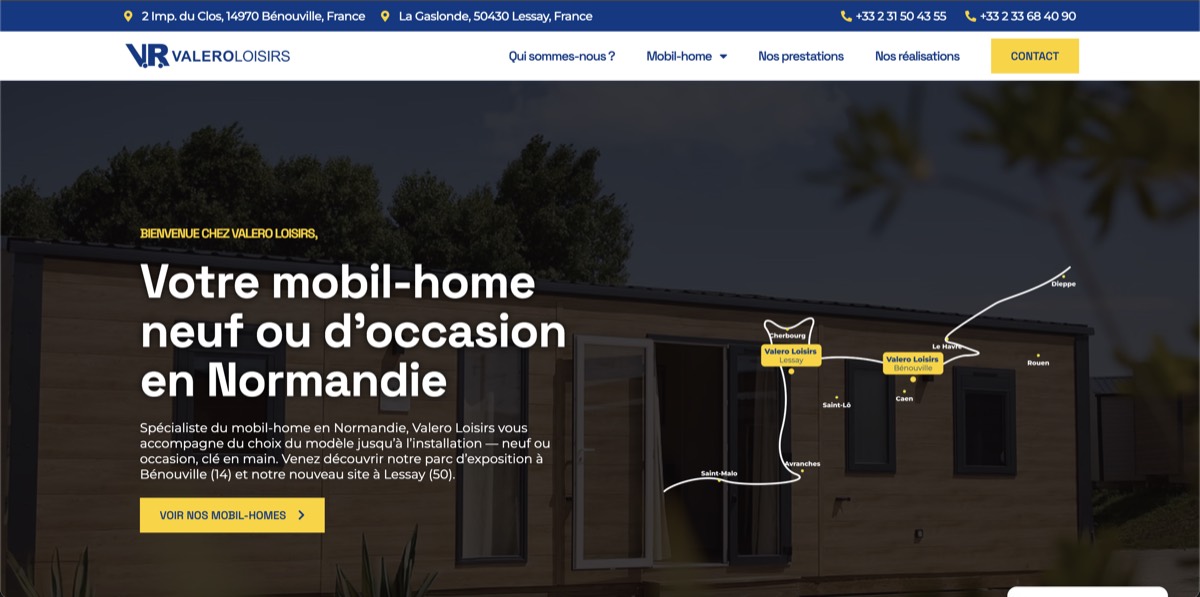 Site internet Valero Loisirs
